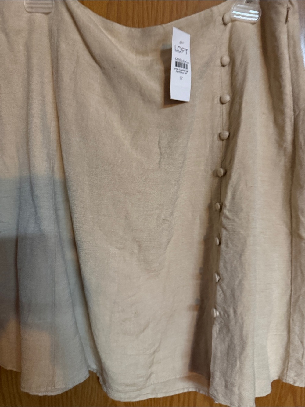 LOFT Cream Button-Detail Women's Blouse